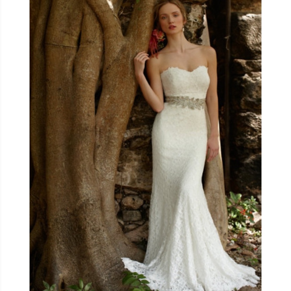 Size 00 BHLDN Seraphina Wedding Gown (belt not included)